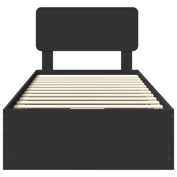 vidaXL Rám postele so zásuvkou Čierna 90 x 200 cm Inžinierske drevo – Obrázok 8