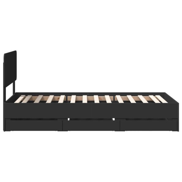 vidaXL Rám postele so zásuvkou Čierna 90 x 200 cm Inžinierske drevo – Obrázok 9