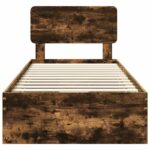 vidaXL Rám postele Dymová dub 90 x 200 cm Inžinierske drevo – Obrázok 8