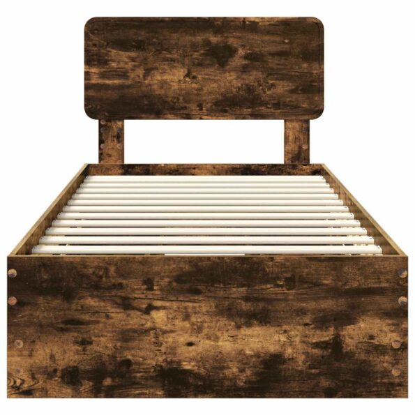 vidaXL Rám postele Dymová dub 90 x 200 cm Inžinierske drevo – Obrázok 8
