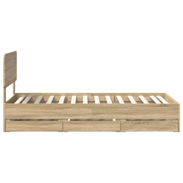 vidaXL Rám postele Sonoma dub 75 x 190 cm Konštruované drevo – Obrázok 9