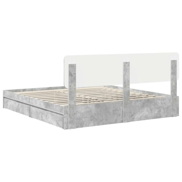 vidaXL Úložná posteľ Betónová šedá 200 x 200 cm Kompozitné drevo – Obrázok 10