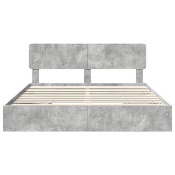 vidaXL Úložná posteľ Betónová šedá 200 x 200 cm Kompozitné drevo – Obrázok 8