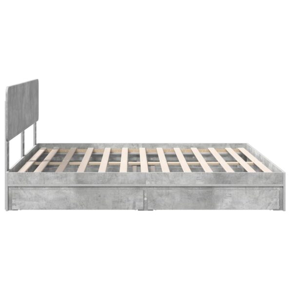 vidaXL Úložná posteľ Betónová šedá 200 x 200 cm Kompozitné drevo – Obrázok 9