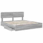 vidaXL Úložná posteľ Sivý Sonoma 200 x 200 cm Kompozitné drevo – Obrázok 5