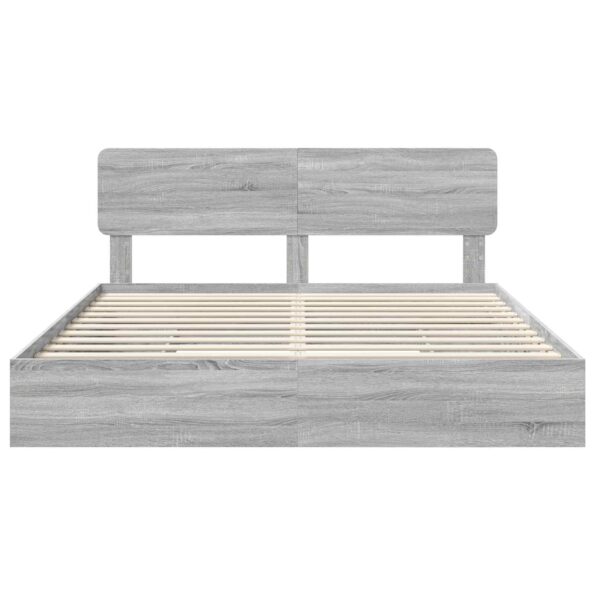 vidaXL Úložná posteľ Sivý Sonoma 200 x 200 cm Kompozitné drevo – Obrázok 8