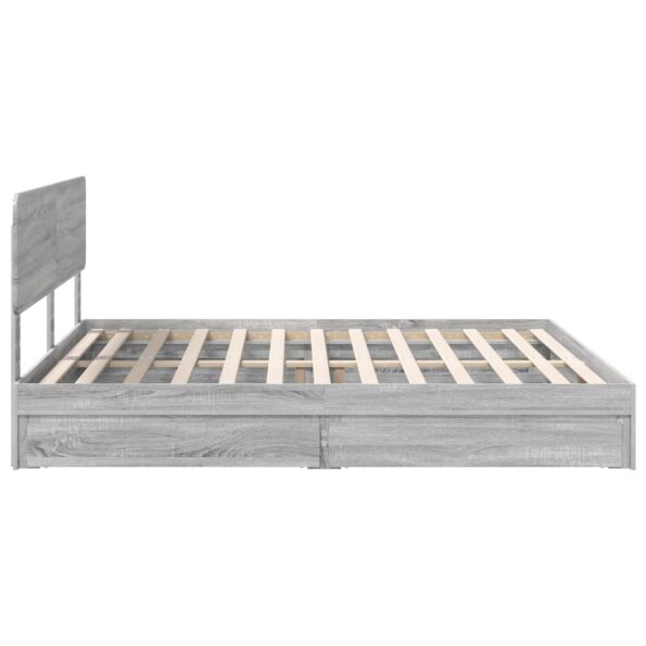 vidaXL Úložná posteľ Sivý Sonoma 200 x 200 cm Kompozitné drevo – Obrázok 9