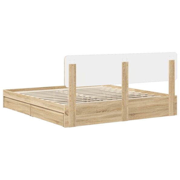vidaXL Úložná posteľ Sonoma dub 180 x 200 cm Kompozitné drevo – Obrázok 10