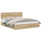 vidaXL Úložná posteľ Sonoma dub 180 x 200 cm Kompozitné drevo – Obrázok 2