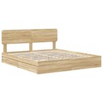 vidaXL Úložná posteľ Sonoma dub 180 x 200 cm Kompozitné drevo – Obrázok 4
