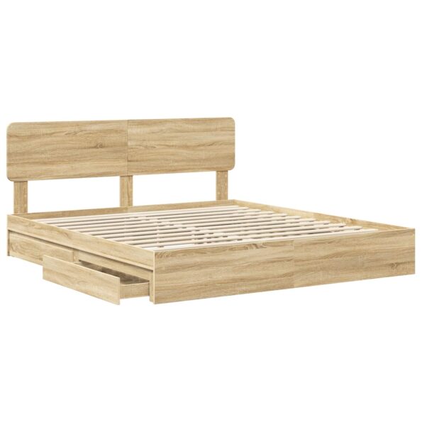 vidaXL Úložná posteľ Sonoma dub 180 x 200 cm Kompozitné drevo – Obrázok 5
