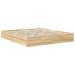 vidaXL Úložná posteľ Sonoma dub 180 x 200 cm Kompozitné drevo – Obrázok 6