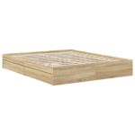 vidaXL Úložná posteľ Sonoma dub 160 x 200 cm Kompozitné drevo – Obrázok 6