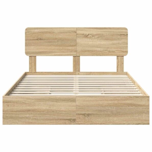 vidaXL Úložná posteľ Sonoma dub 140 x 200 cm Kompozitné drevo – Obrázok 8