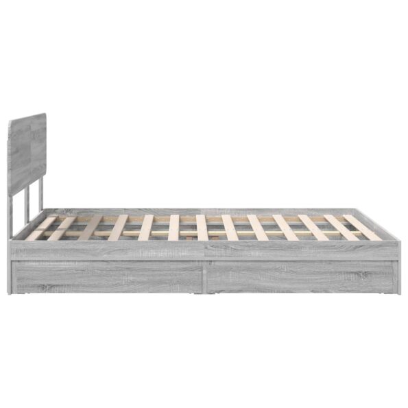 vidaXL Úložná posteľ Sivý Sonoma 140 x 200 cm Kompozitné drevo – Obrázok 9