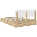 vidaXL Úložná posteľ Sonoma dub 140 x 190 cm Kompozitné drevo – Obrázok 10
