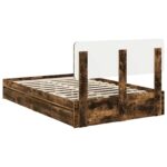 vidaXL Úložná posteľ Dymová dub 120 x 190 cm Kompozitné drevo – Obrázok 10