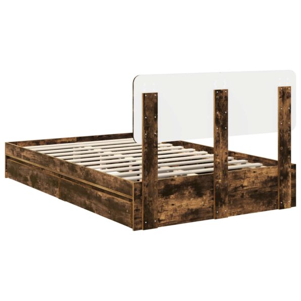 vidaXL Úložná posteľ Dymová dub 120 x 190 cm Kompozitné drevo – Obrázok 10
