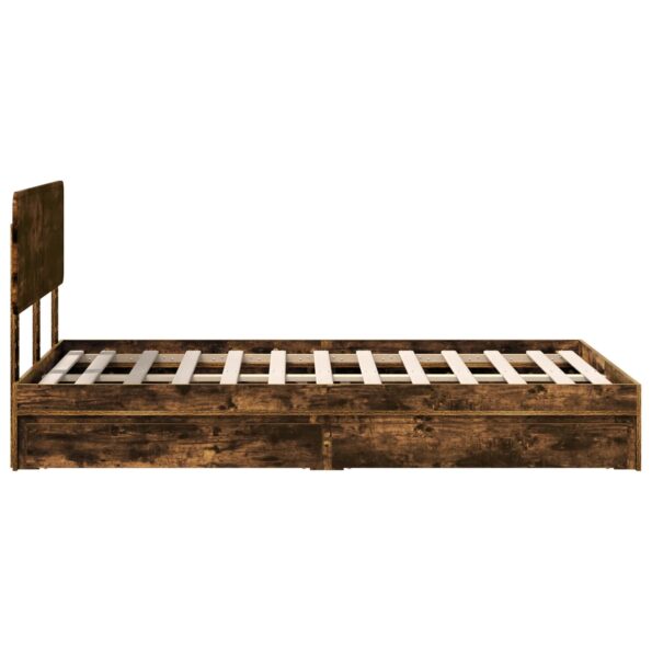 vidaXL Úložná posteľ Dymová dub 120 x 190 cm Kompozitné drevo – Obrázok 9