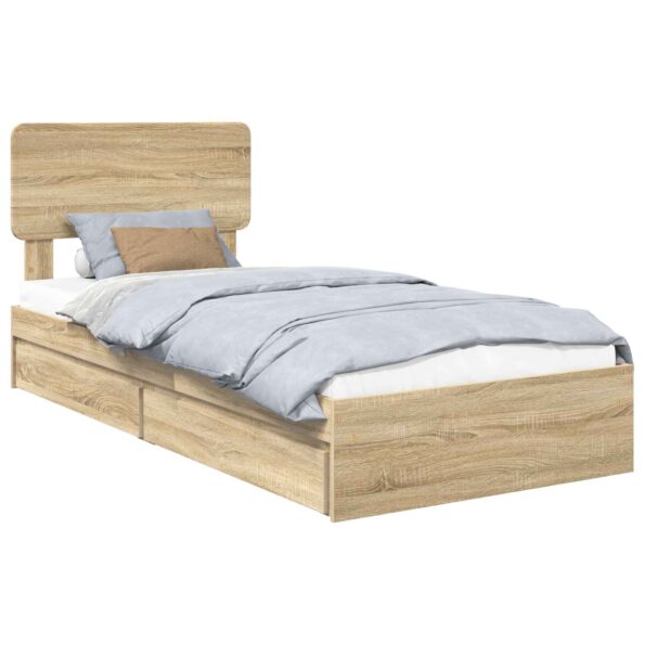 vidaXL Úložná posteľ Sonoma dub 100 x 200 cm Kompozitné drevo – Obrázok 2