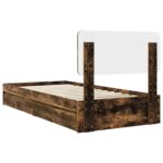 vidaXL Úložná posteľ Dymová dub 100 x 200 cm Kompozitné drevo – Obrázok 10