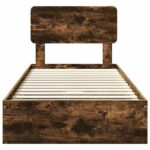 vidaXL Úložná posteľ Dymová dub 100 x 200 cm Kompozitné drevo – Obrázok 8