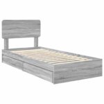 vidaXL Úložná posteľ Sivý Sonoma 100 x 200 cm Kompozitné drevo – Obrázok 4