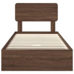vidaXL Úložná posteľ Hnedý dub 100 x 200 cm Kompozitné drevo – Obrázok 8