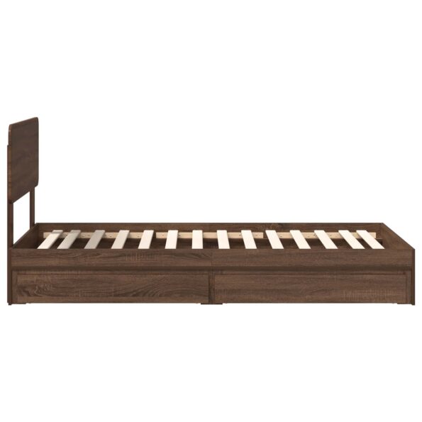 vidaXL Úložná posteľ Hnedý dub 100 x 200 cm Kompozitné drevo – Obrázok 9