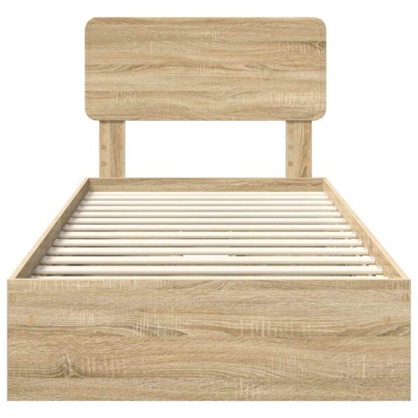 vidaXL Úložná posteľ Sonoma dub 90 x 190 cm Kompozitné drevo – Obrázok 8