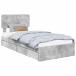 vidaXL Úložná posteľ Betónová šedá 90 x 190 cm Kompozitné drevo – Obrázok 2