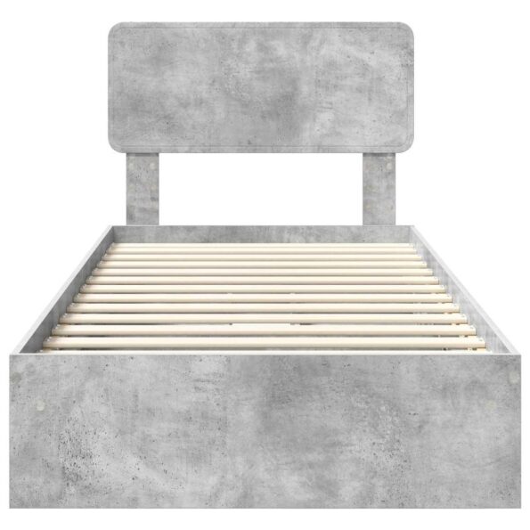 vidaXL Úložná posteľ Betónová šedá 90 x 190 cm Kompozitné drevo – Obrázok 8
