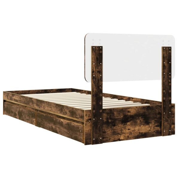 vidaXL Úložná posteľ Dymová dub 90 x 190 cm Kompozitné drevo – Obrázok 10