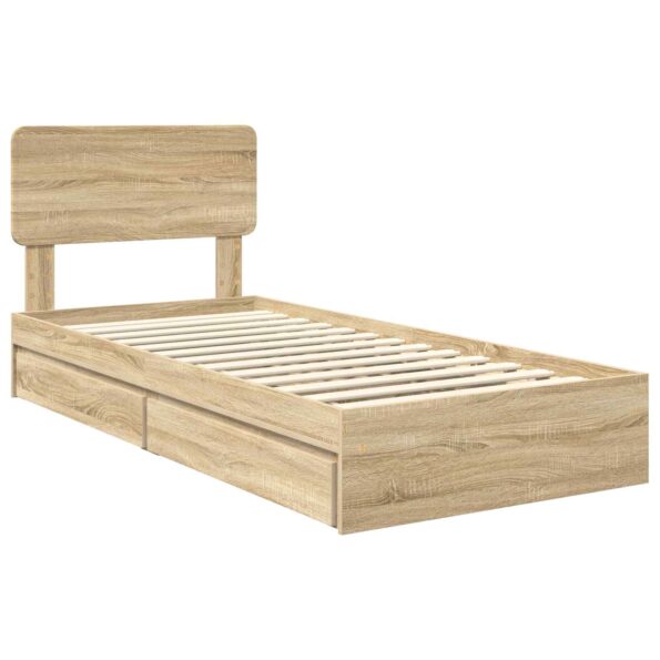 vidaXL Úložná posteľ Sonoma dub 75 x 190 cm Kompozitné drevo – Obrázok 4
