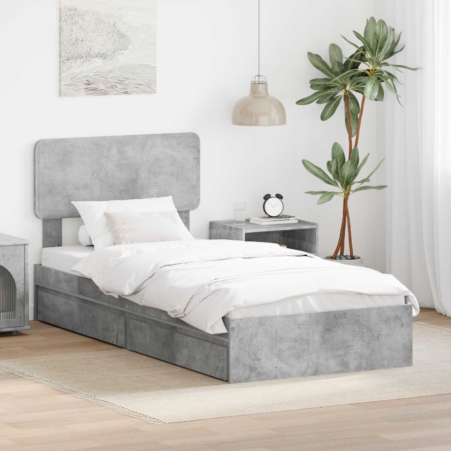 3412328_1.jpg vidaXL Úložná posteľ Betónová šedá 70 x 190 cm Kompozitné drevo – Obrázok 1