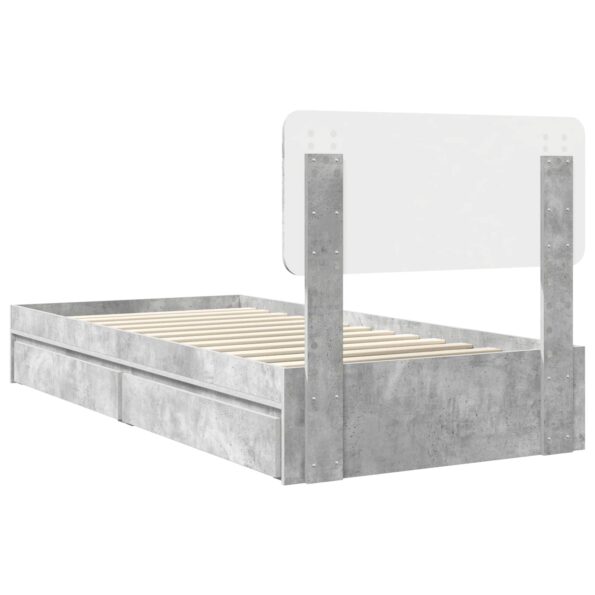 vidaXL Úložná posteľ Betónová šedá 70 x 190 cm Kompozitné drevo – Obrázok 10