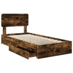vidaXL Úložná posteľ Dymová dub 75 x 190 cm Kompozitné drevo – Obrázok 5