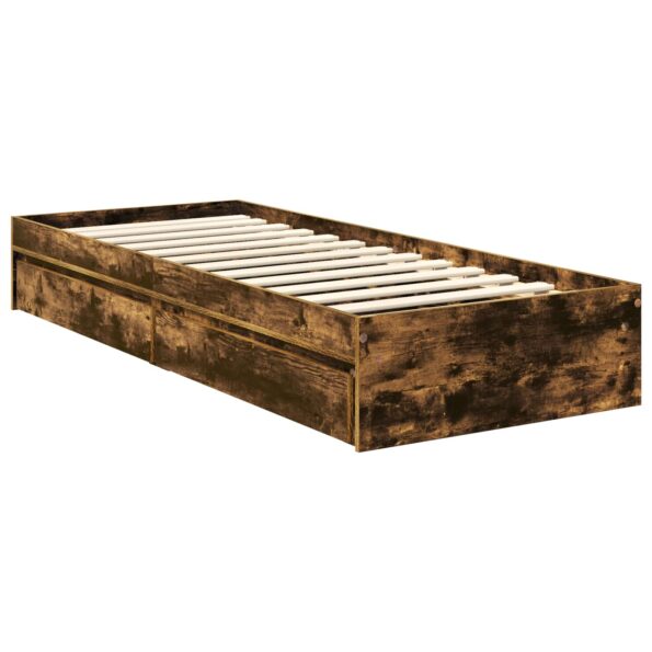 vidaXL Úložná posteľ Dymová dub 75 x 190 cm Kompozitné drevo – Obrázok 6