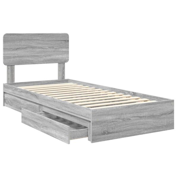 vidaXL Úložná posteľ Sivý Sonoma 75 x 190 cm Kompozitné drevo – Obrázok 5