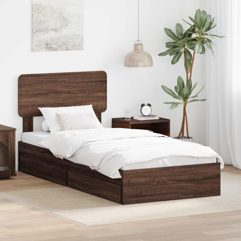 3412331_1.jpg vidaXL Úložná posteľ Hnedý dub 75 x 190 cm Kompozitné drevo – Obrázok 1