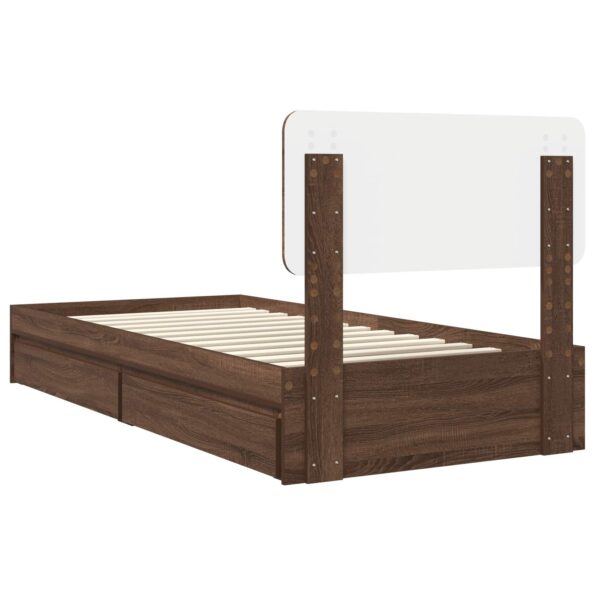 vidaXL Úložná posteľ Hnedý dub 75 x 190 cm Kompozitné drevo – Obrázok 10