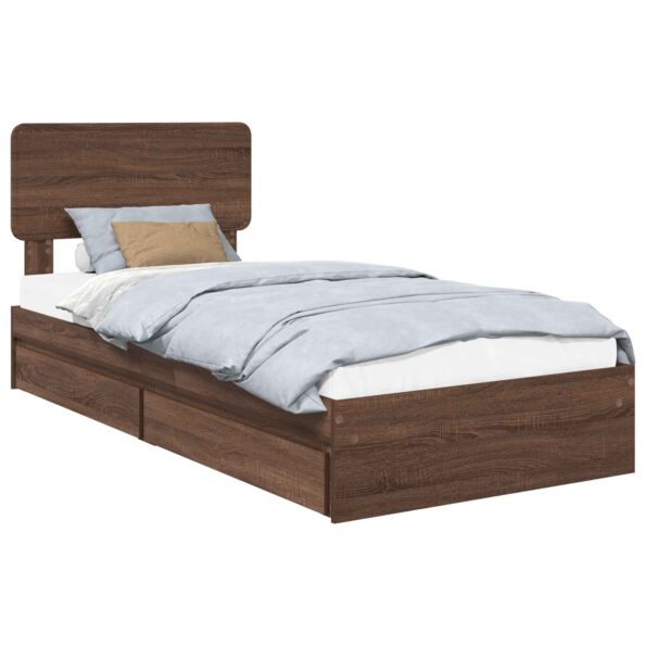 vidaXL Úložná posteľ Hnedý dub 75 x 190 cm Kompozitné drevo – Obrázok 2