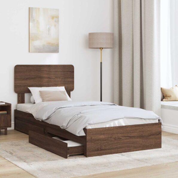 vidaXL Úložná posteľ Hnedý dub 75 x 190 cm Kompozitné drevo – Obrázok 3