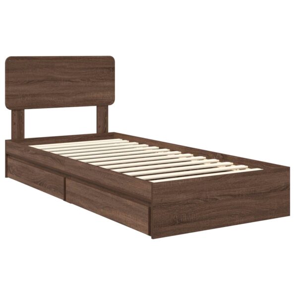 vidaXL Úložná posteľ Hnedý dub 75 x 190 cm Kompozitné drevo – Obrázok 4