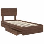 vidaXL Úložná posteľ Hnedý dub 75 x 190 cm Kompozitné drevo – Obrázok 5