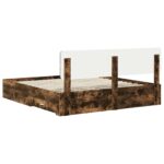 vidaXL Rám postele Dymová dub 200 x 200 cm Kompozitné drevo – Obrázok 10