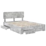 vidaXL Rám postele Betónová šedá 150 x 200 cm Kompozitné drevo – Obrázok 5