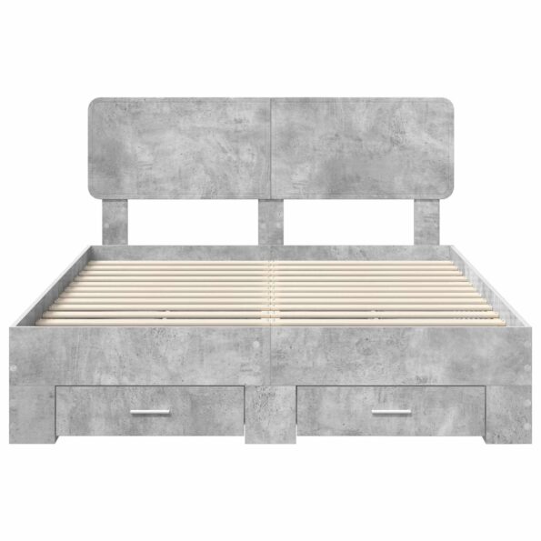 vidaXL Rám postele Betónová šedá 150 x 200 cm Kompozitné drevo – Obrázok 8