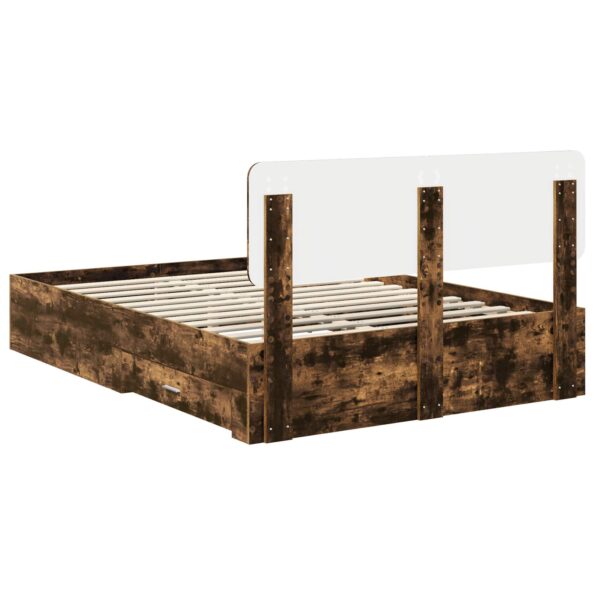 vidaXL Rám postele Dymová dub 150 x 200 cm Kompozitné drevo – Obrázok 10