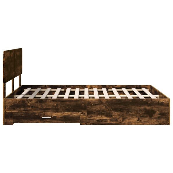 vidaXL Rám postele Dymová dub 150 x 200 cm Kompozitné drevo – Obrázok 9